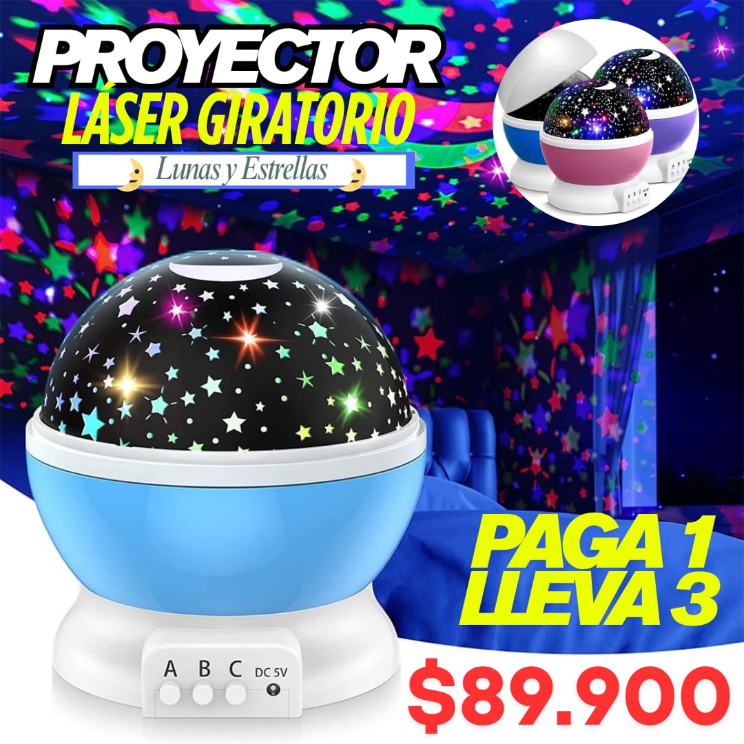 ✨Super Oferta ¡PAGA 1 LLEVA 3 PROYECTORES GIRATORIOS! 🌙