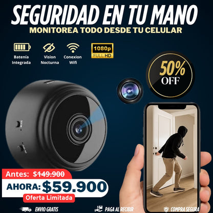 🎥 Mini Cámara WiFi A9 – Seguridad en HD para tu hogar o negocio